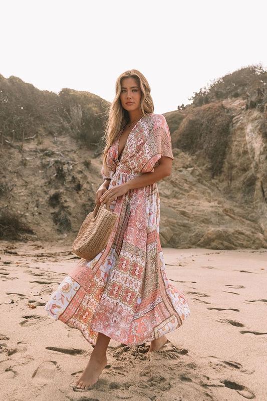 Flor® | Printed V-Neck Cover-Up