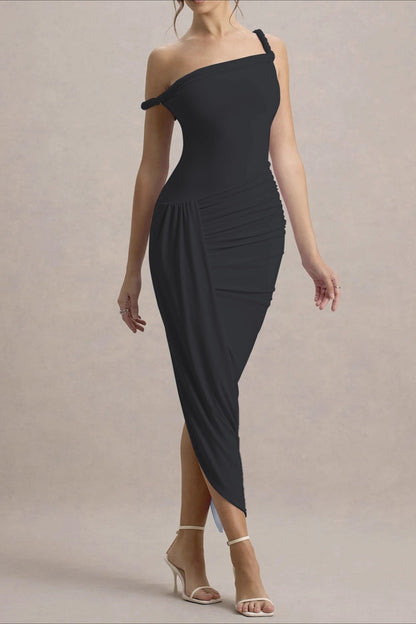 Asymmetrical Bodycon Maxi Party Dress