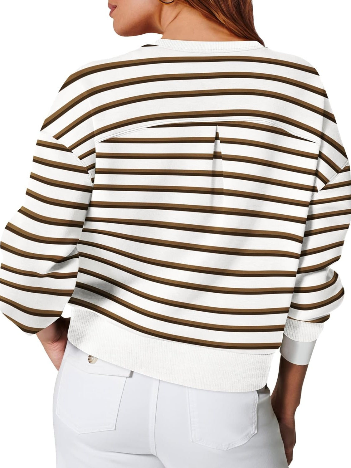 Andrea | Lovelet striped long sleeve crew neck sweatshirt
