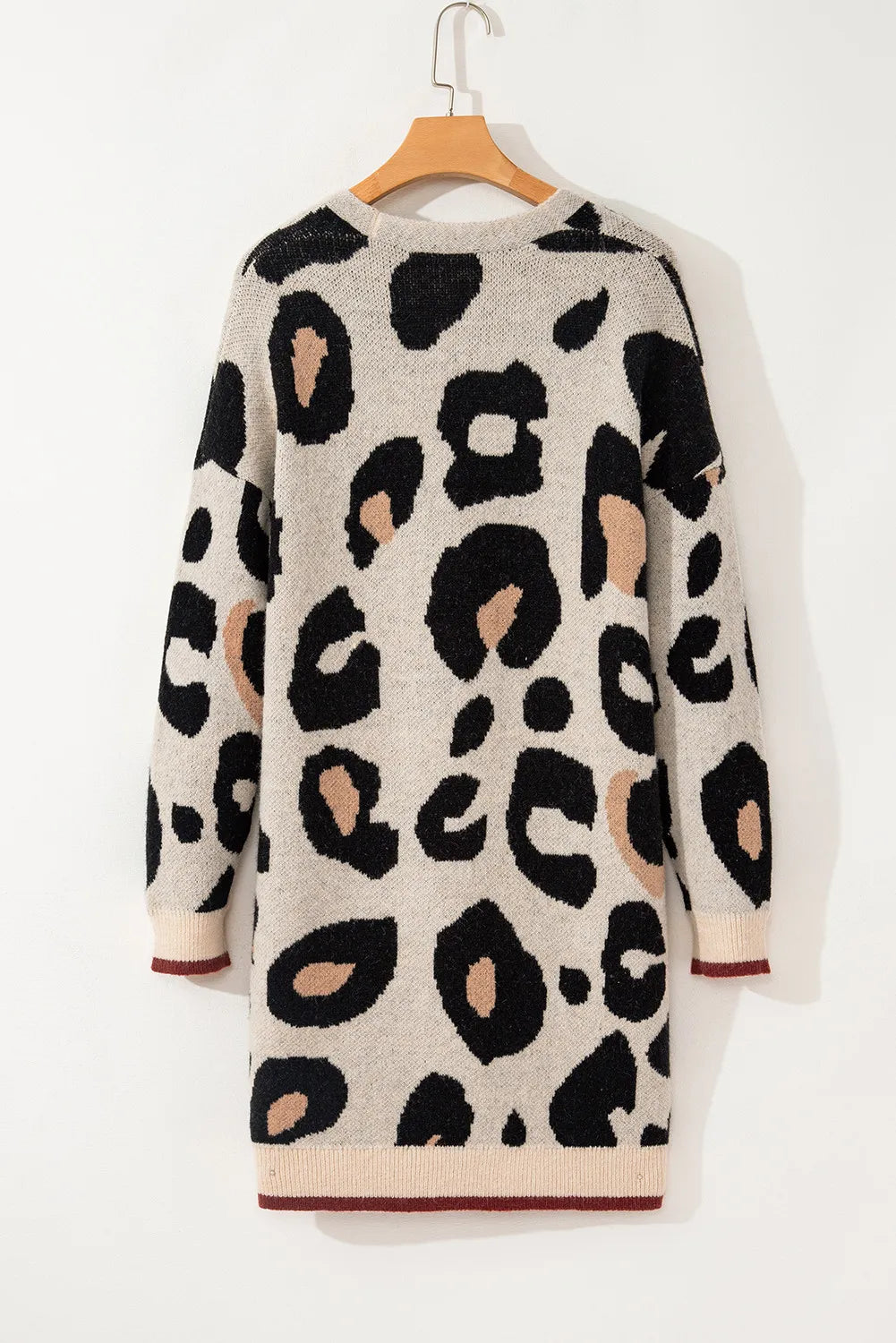 Lisette | Long sleeve leopard print open front cardigan