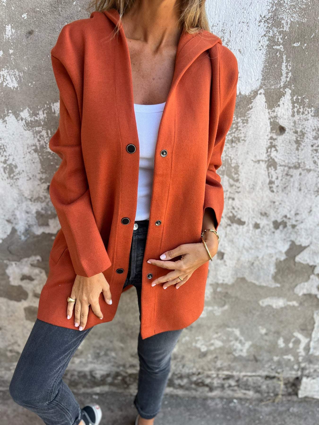 Anabel® | Cardigan with buttons and hood