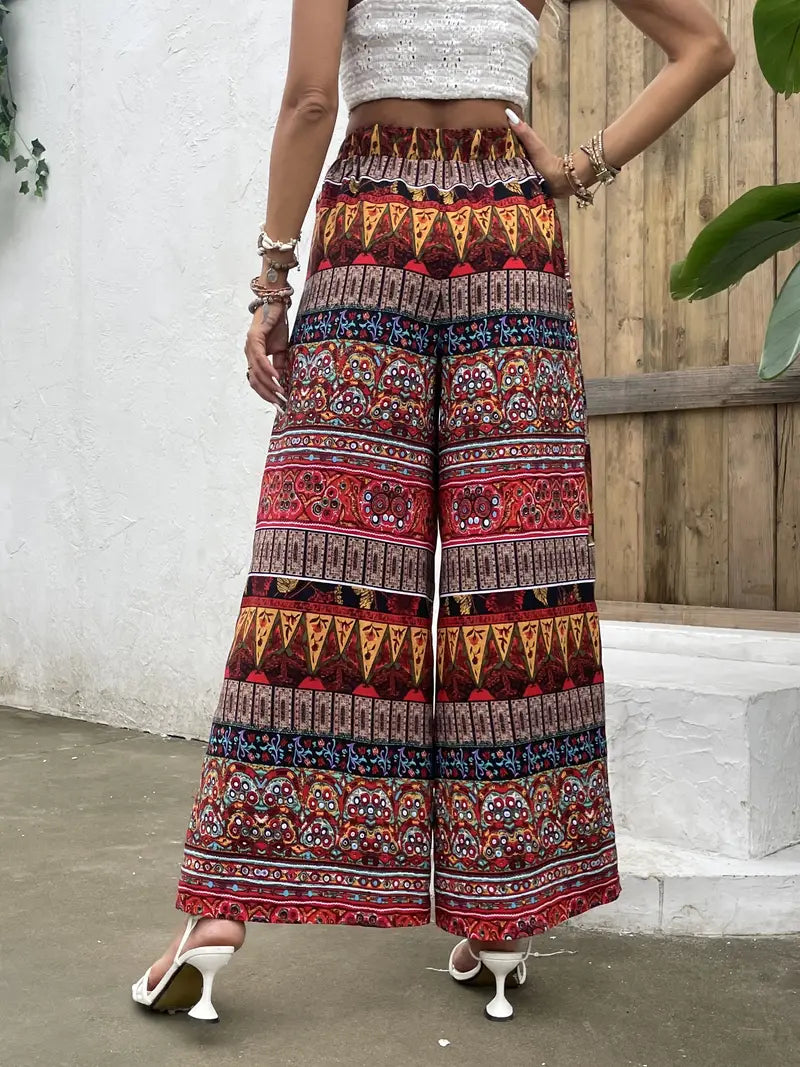 Laura® | Wide Leg Trousers With Tribal Print