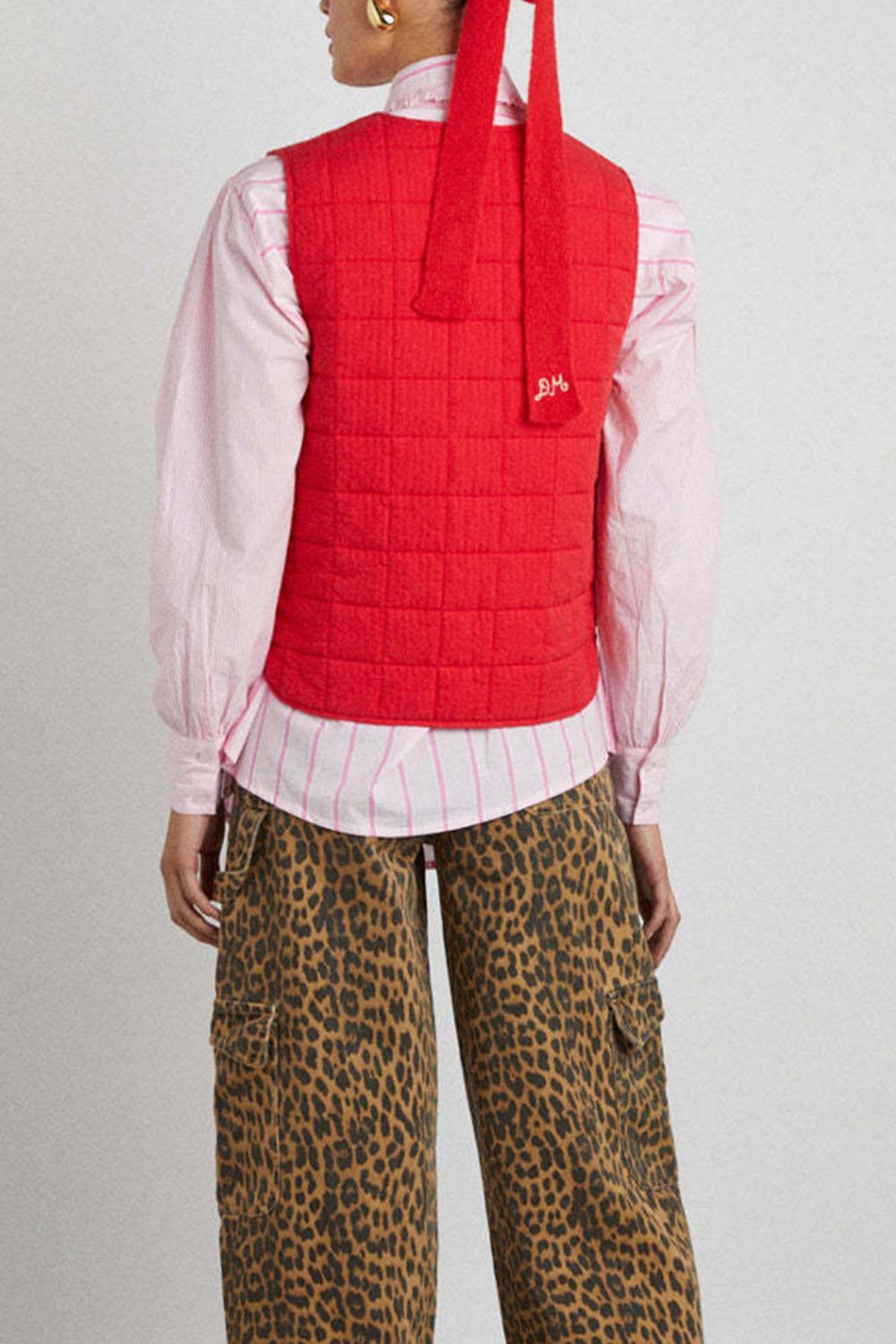 Ornella | Knotted ruffle vest coat with pockets
