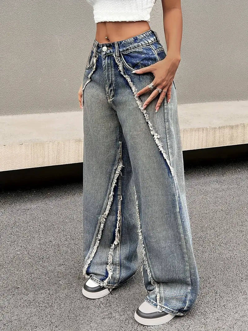 Zelia® | Wide-Leg Denim Pants