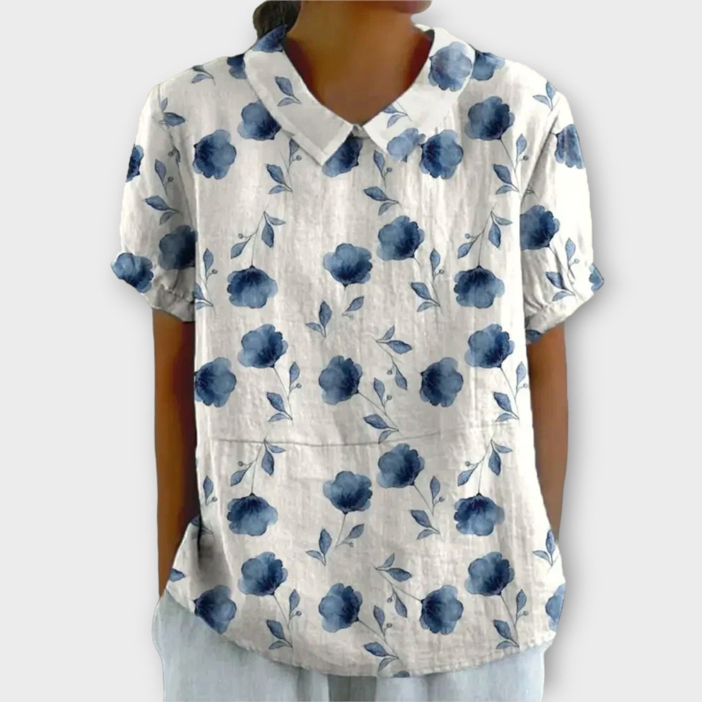 Stella® | Floral Cotton And Linen Blouse