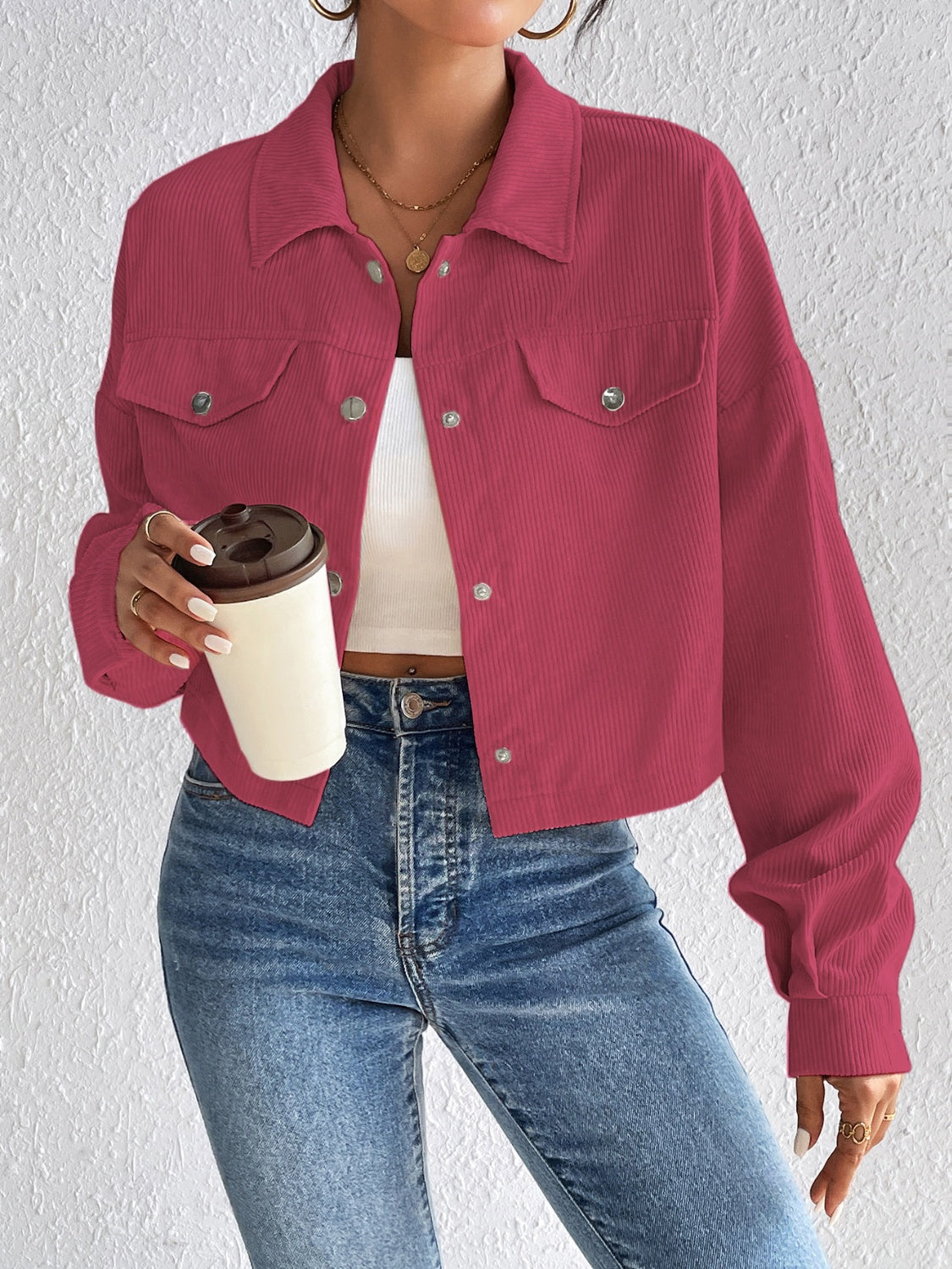 Constance | Long sleeve jacket with snap fastening