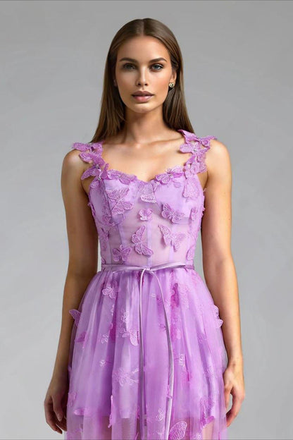 Spaghetti Strap Butterfly Party Dress
