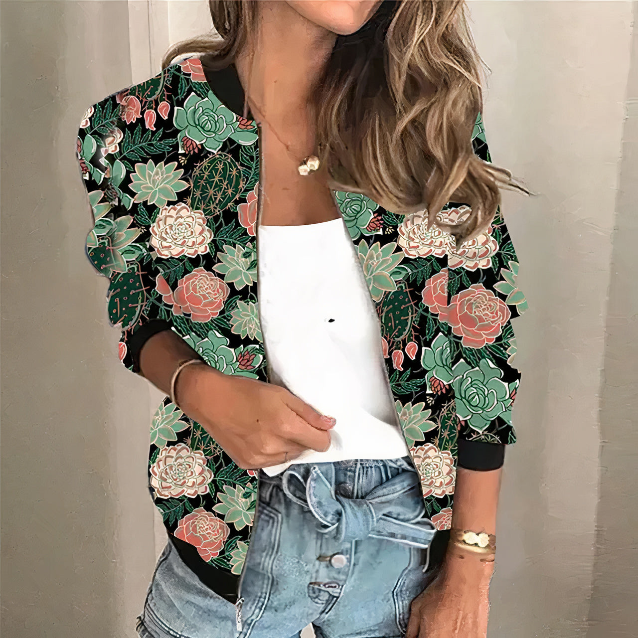 Lucía® | Printed Zip-Up Jacket Grace