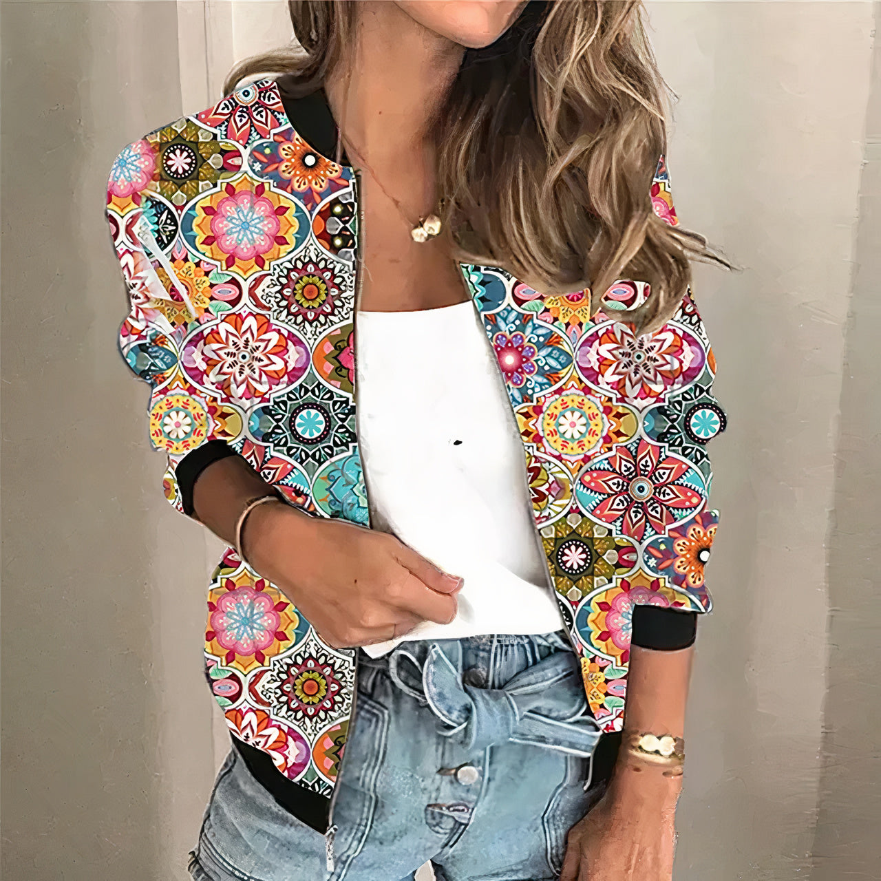 Lucía® | Printed Zip-Up Jacket Grace