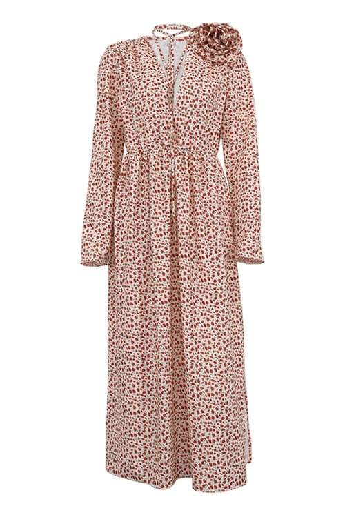 Sofía® | Flower V-Neck Midi Dress