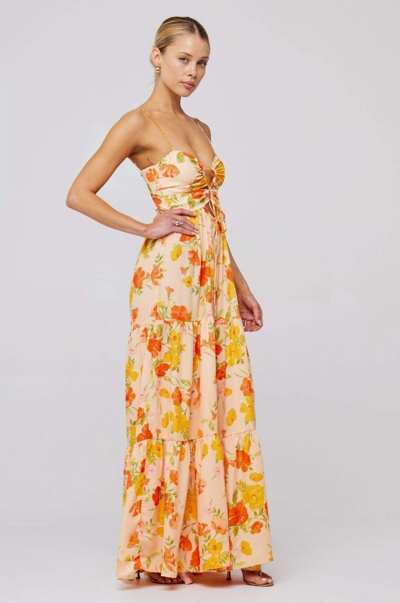 Verónica® | Printed Maxi Strap Dress With Cut-Outs