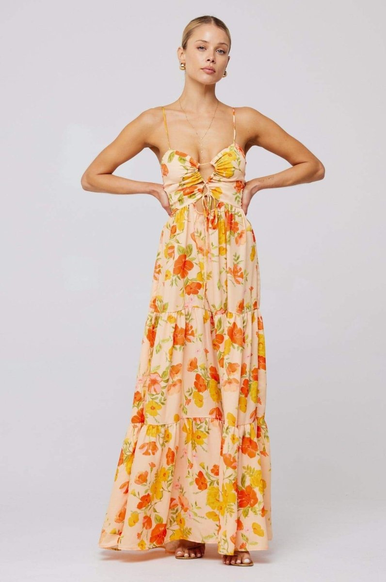 Verónica® | Printed Maxi Strap Dress With Cut-Outs