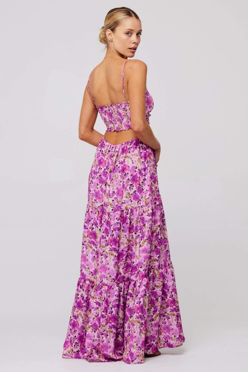 Verónica® | Printed Maxi Strap Dress With Cut-Outs