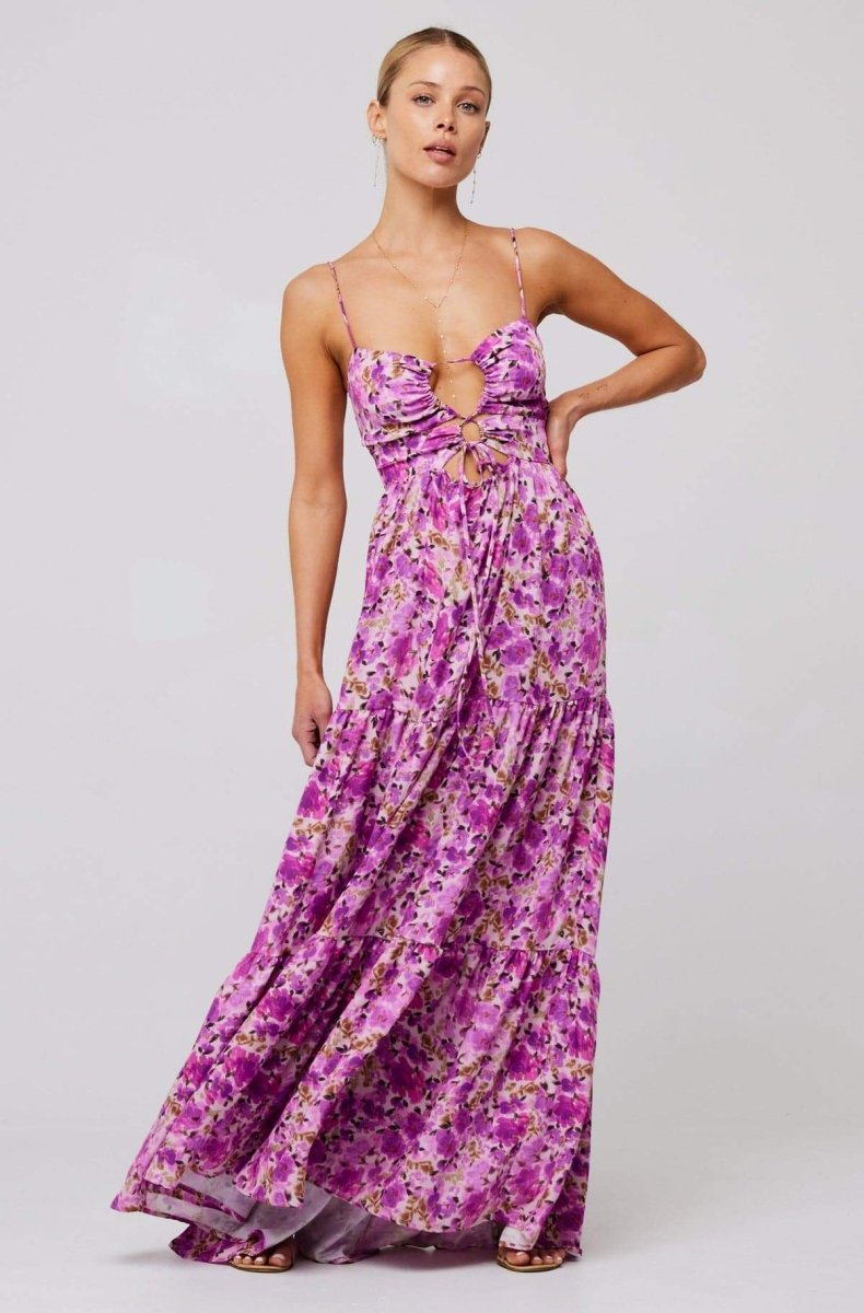 Verónica® | Printed Maxi Strap Dress With Cut-Outs