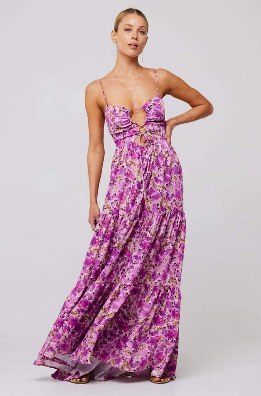 Verónica® | Printed Maxi Strap Dress With Cut-Outs