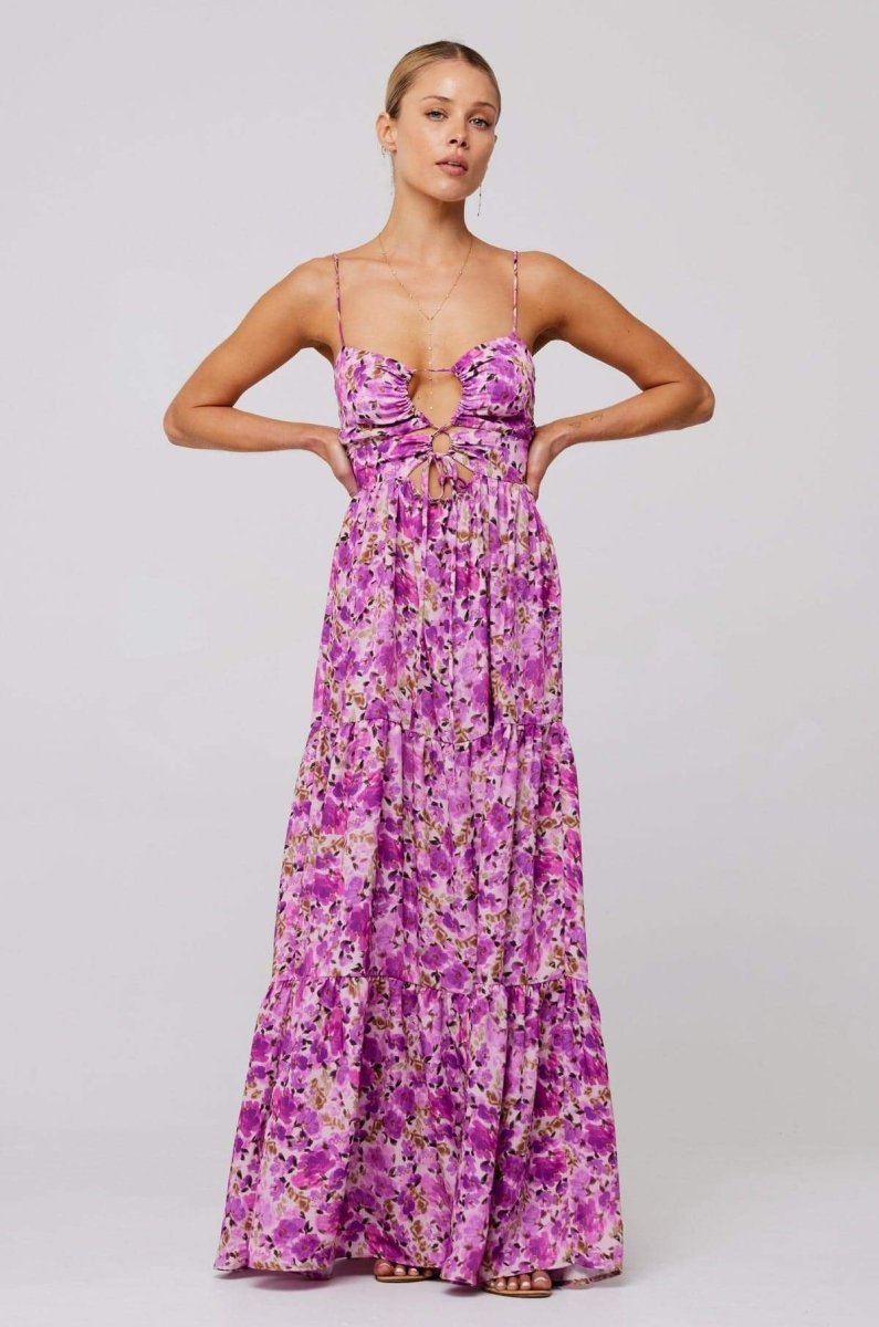 Verónica® | Printed Maxi Strap Dress With Cut-Outs