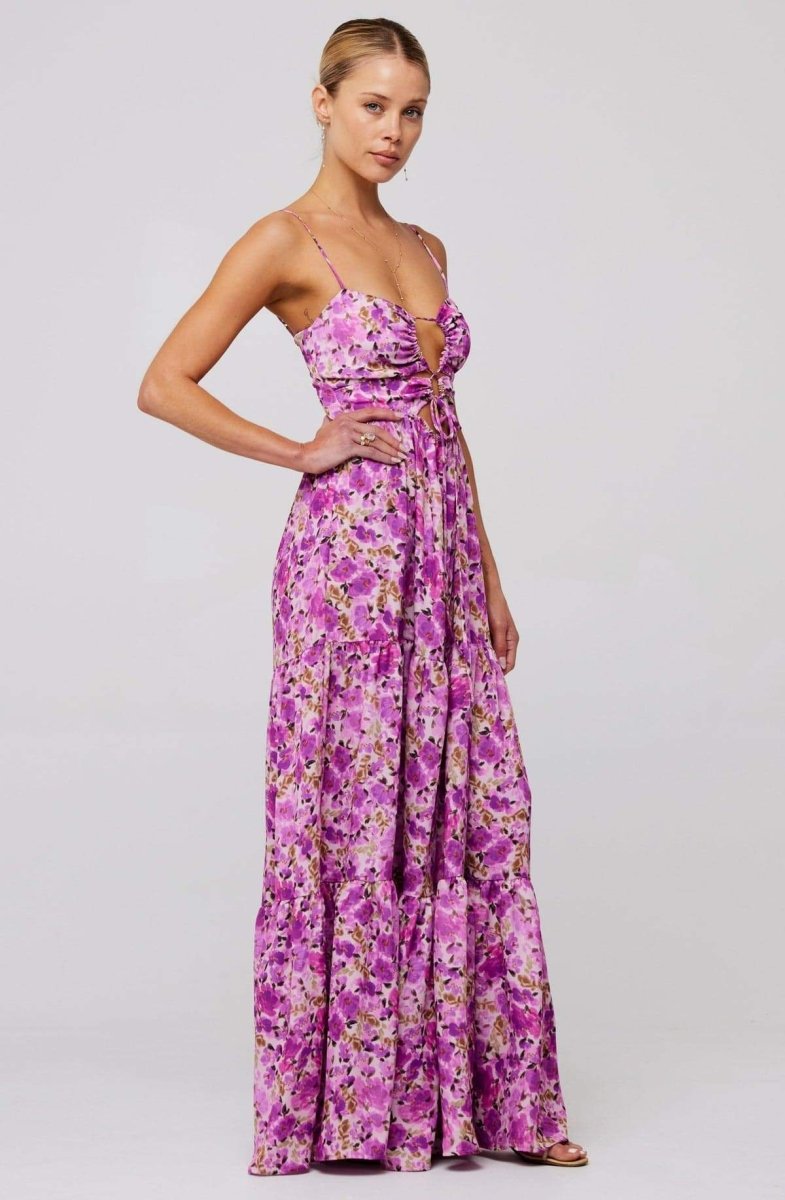 Verónica® | Printed Maxi Strap Dress With Cut-Outs
