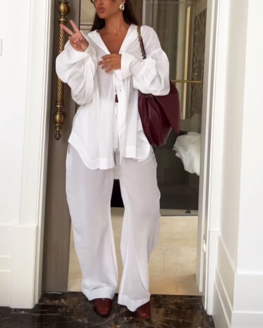 Jenna® | Linen Blouse And Long Trousers
