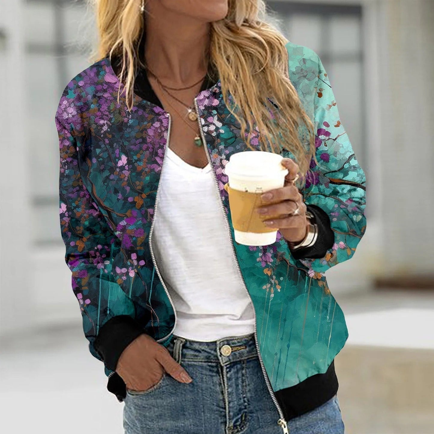 Barbara® | Vintage floral bomber jacket for women
