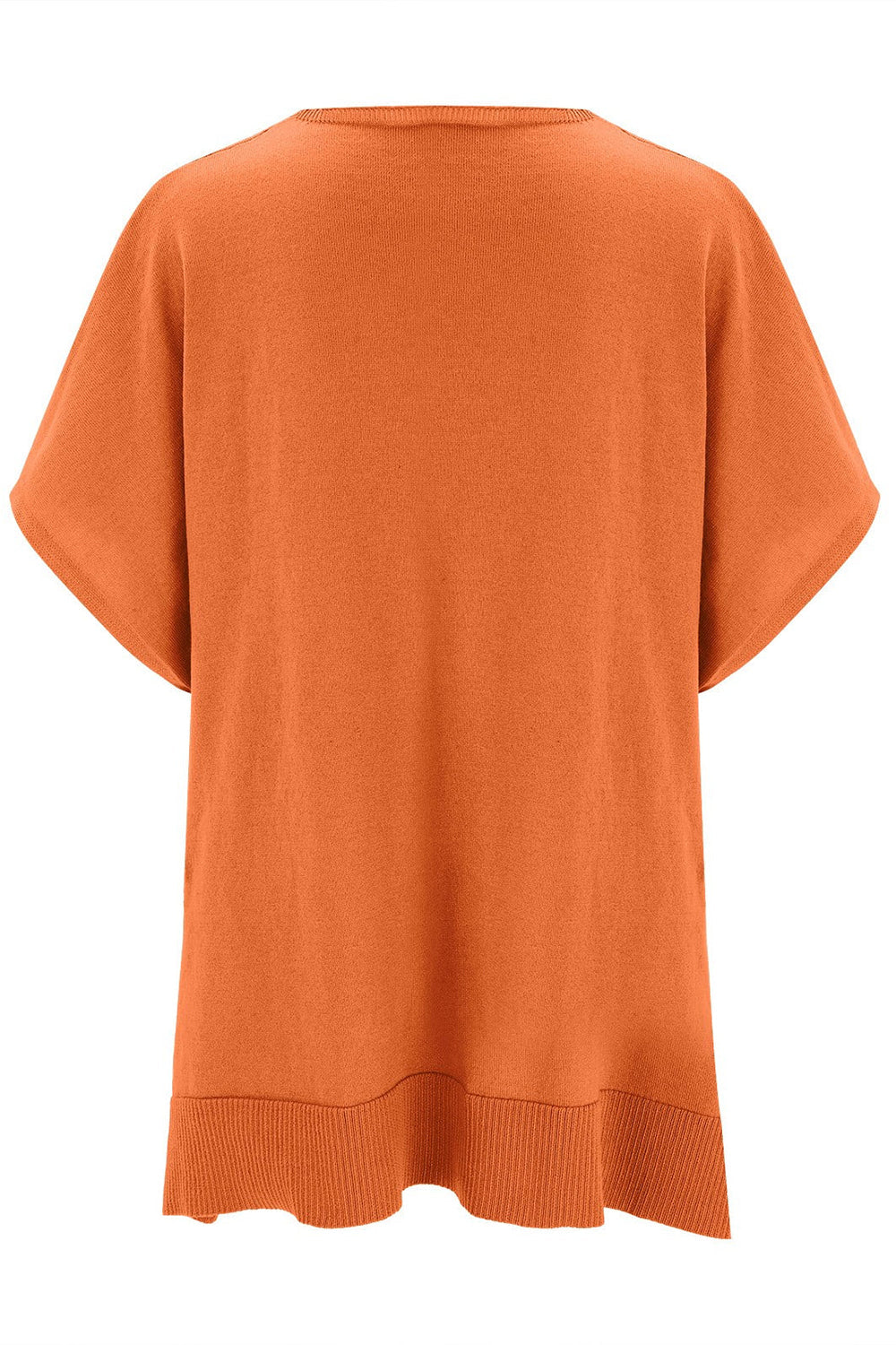 Erika | Slit knit top with V-neck and half sleeves