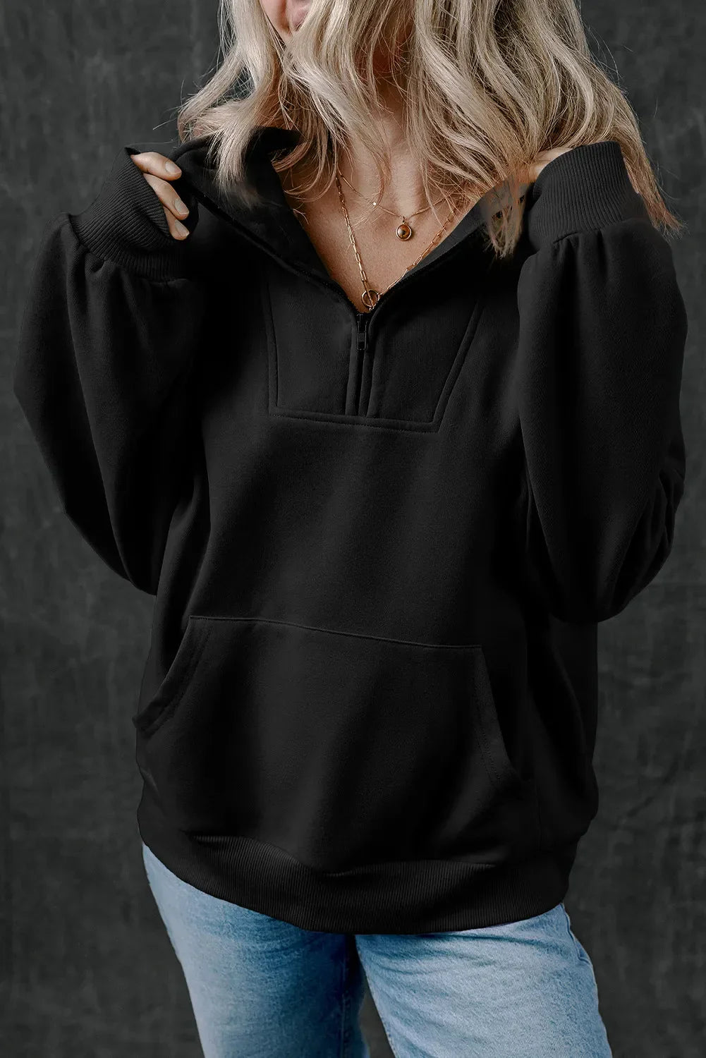 Adriana | Long sleeve half zip sweatshirt