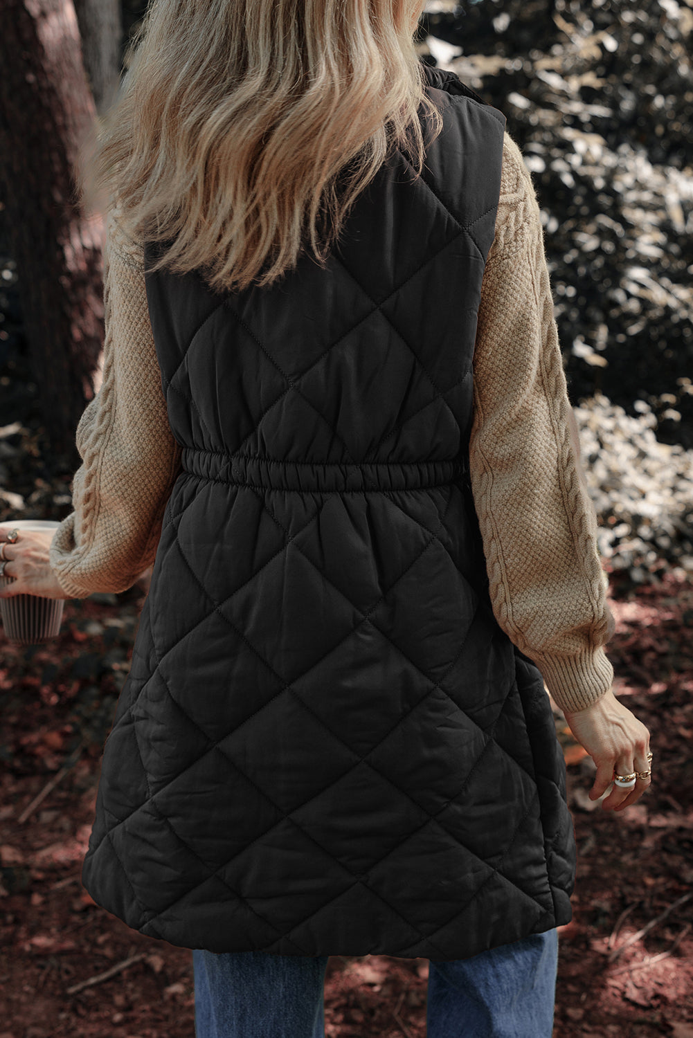 Silvia | Vest coat with zipper and buttons and pockets