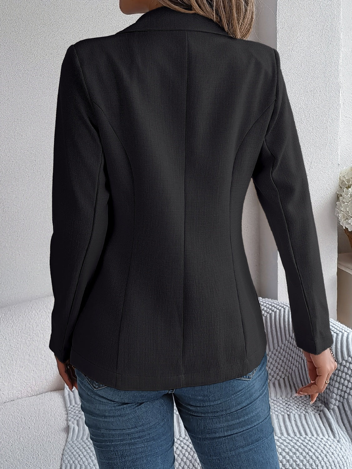 Simone | Long-sleeved blazer with decorative lapel collar and pocket flap