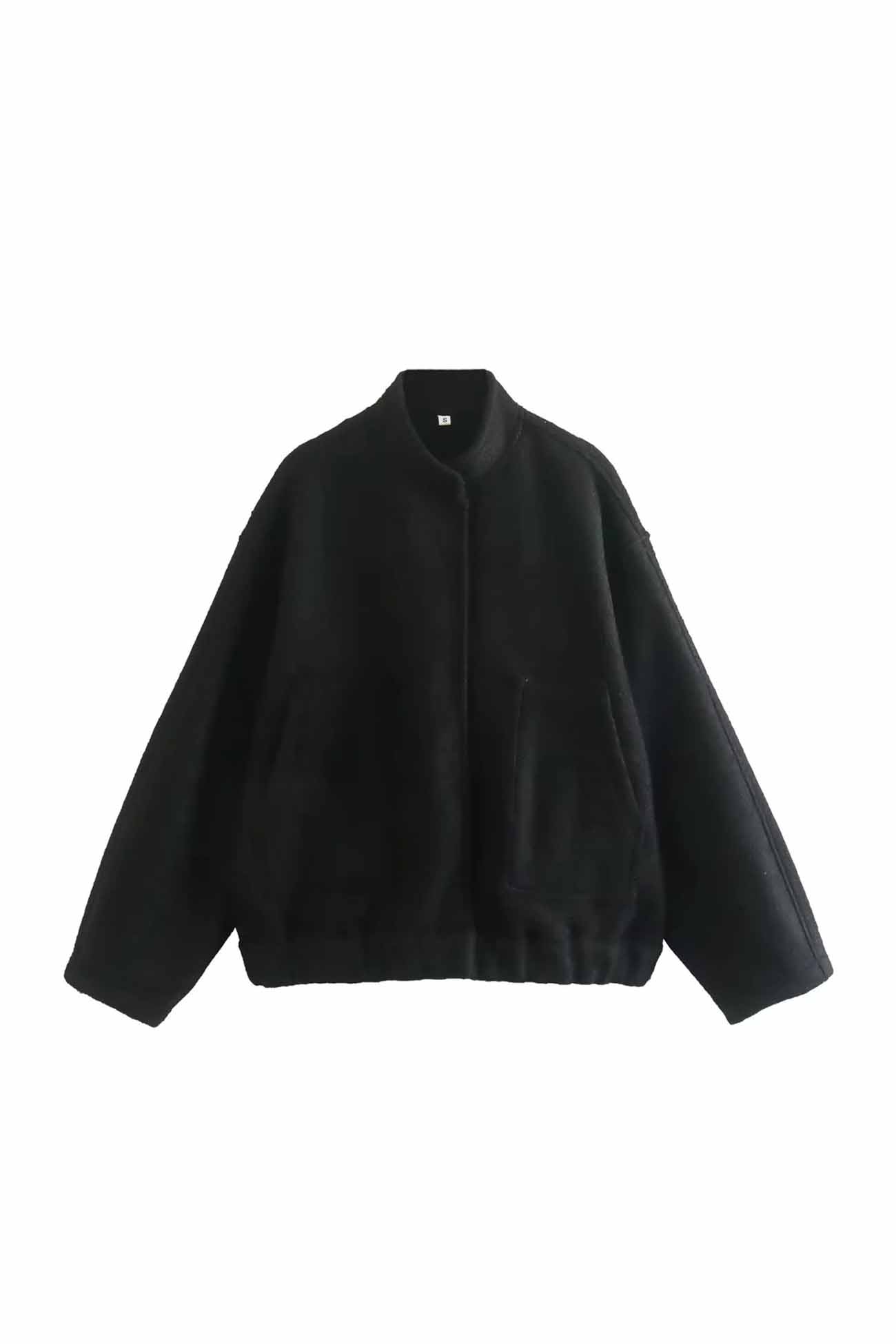Annika | Solid jacket with stand-up collar and button pocket