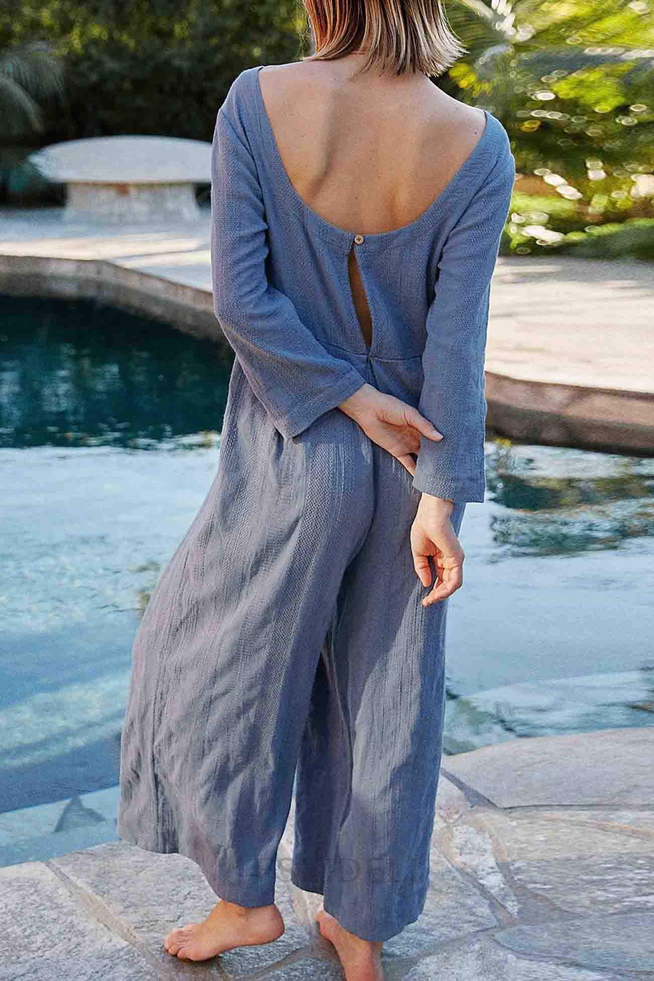 Eleonora | Long-sleeved overalls with a round neckline