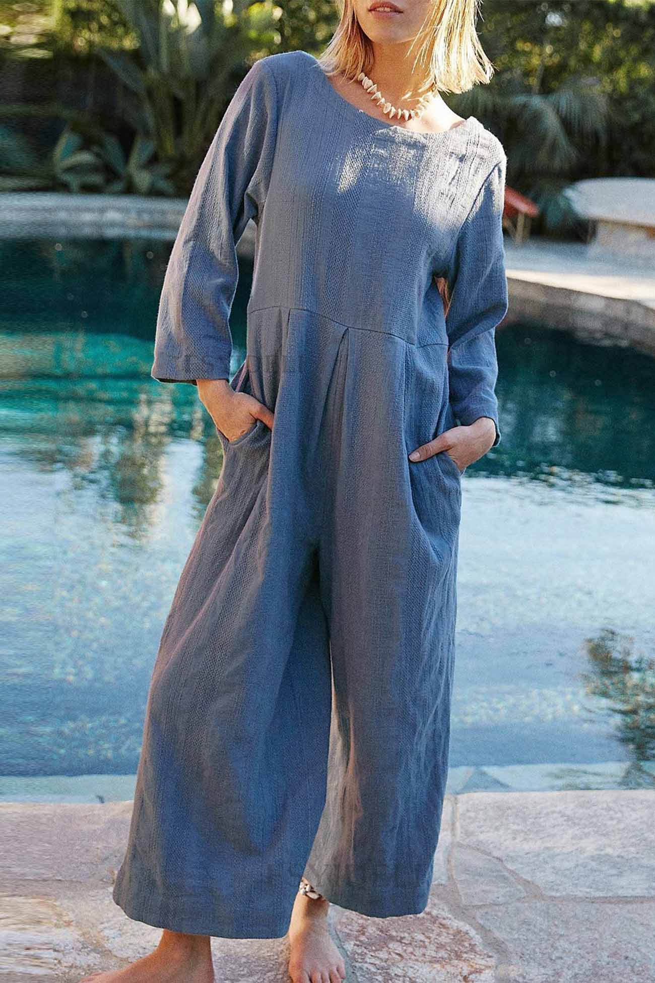 Eleonora | Long-sleeved overalls with a round neckline