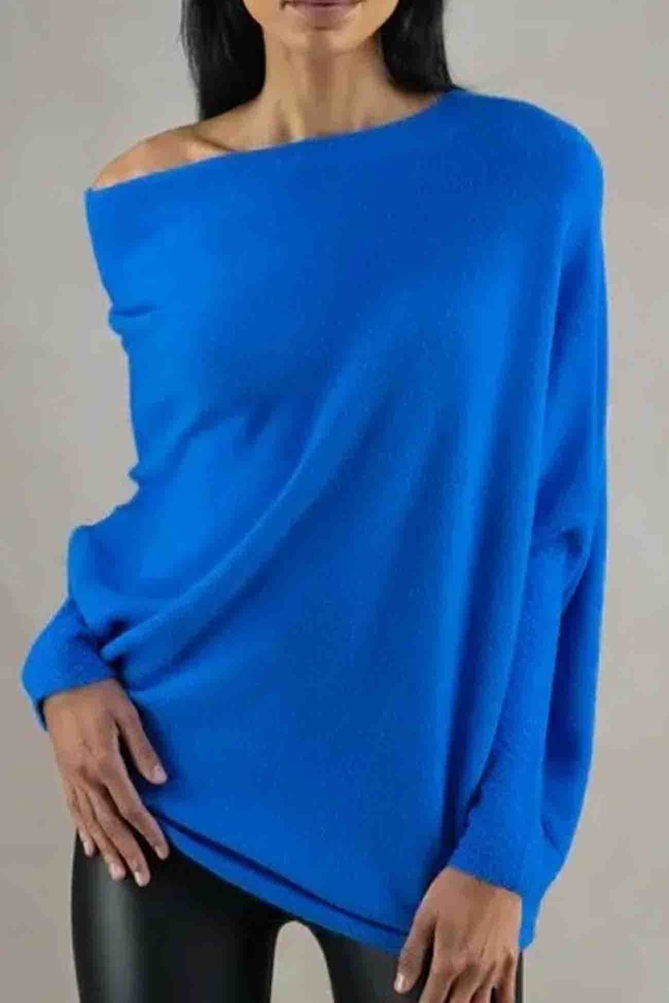 Paulina | Solid long-sleeved shirt with a crew neck