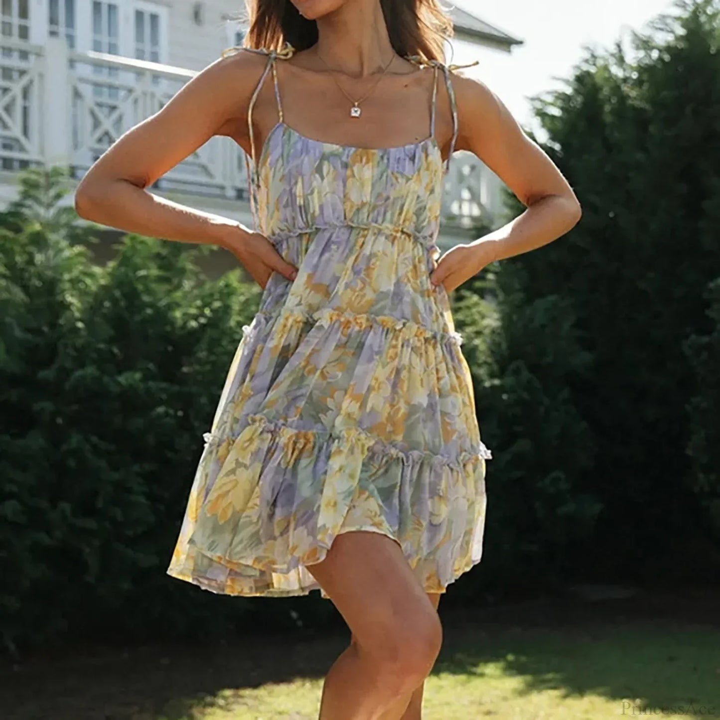 Bohemian Floral Spaghetti Strap Casual Floral Dress