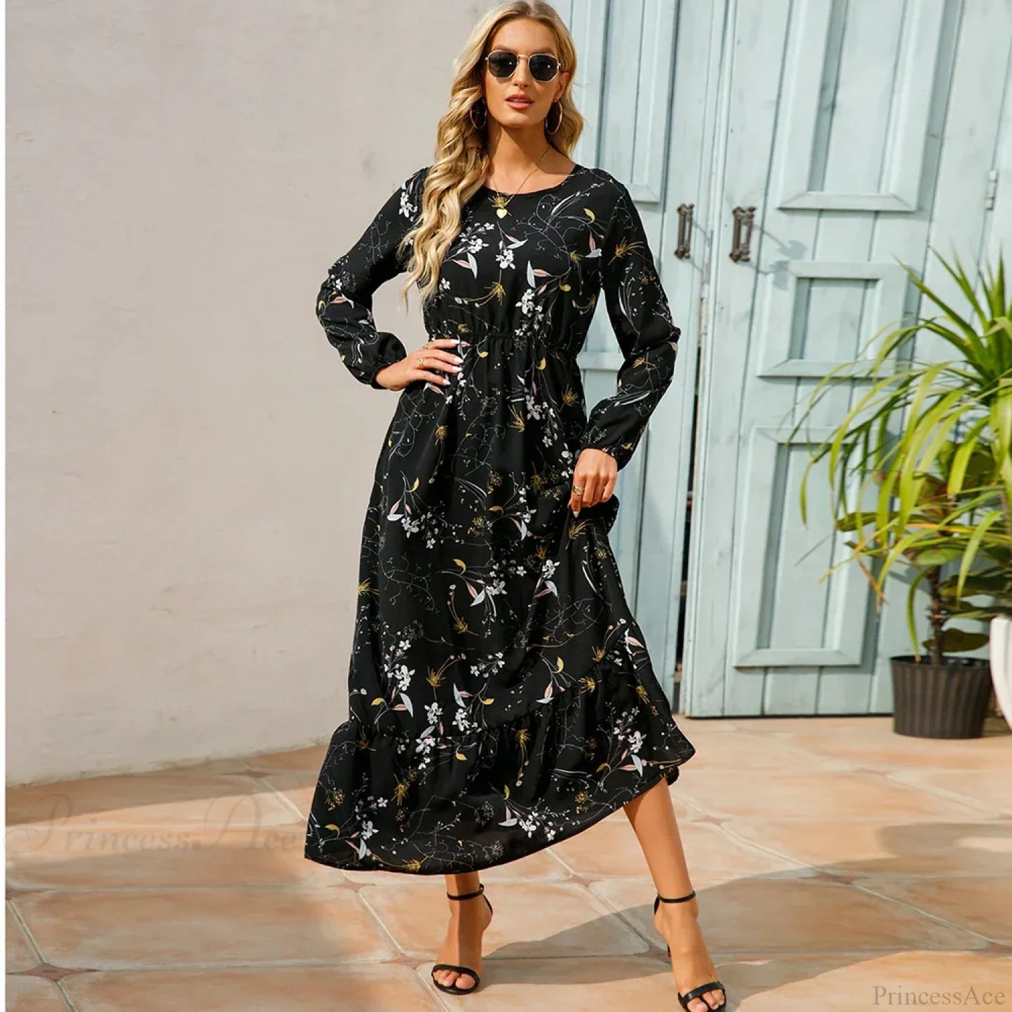 Bohemian Women’s Chiffon Floral Maxi Dress