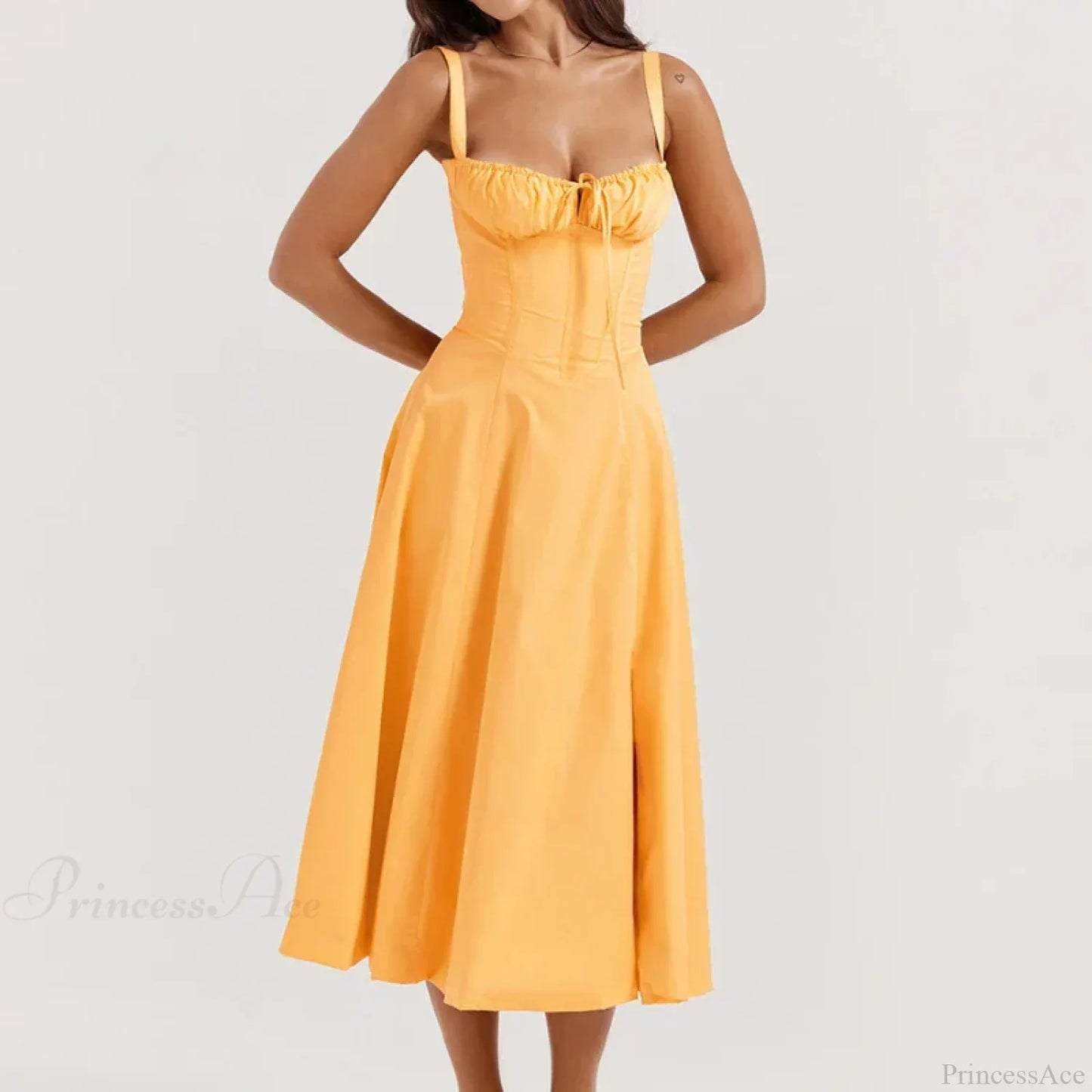 Boho Spaghetti Straps Tie Front Floral Dress