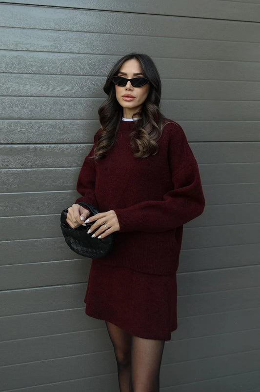 Elsa | Knitted skirt and top set