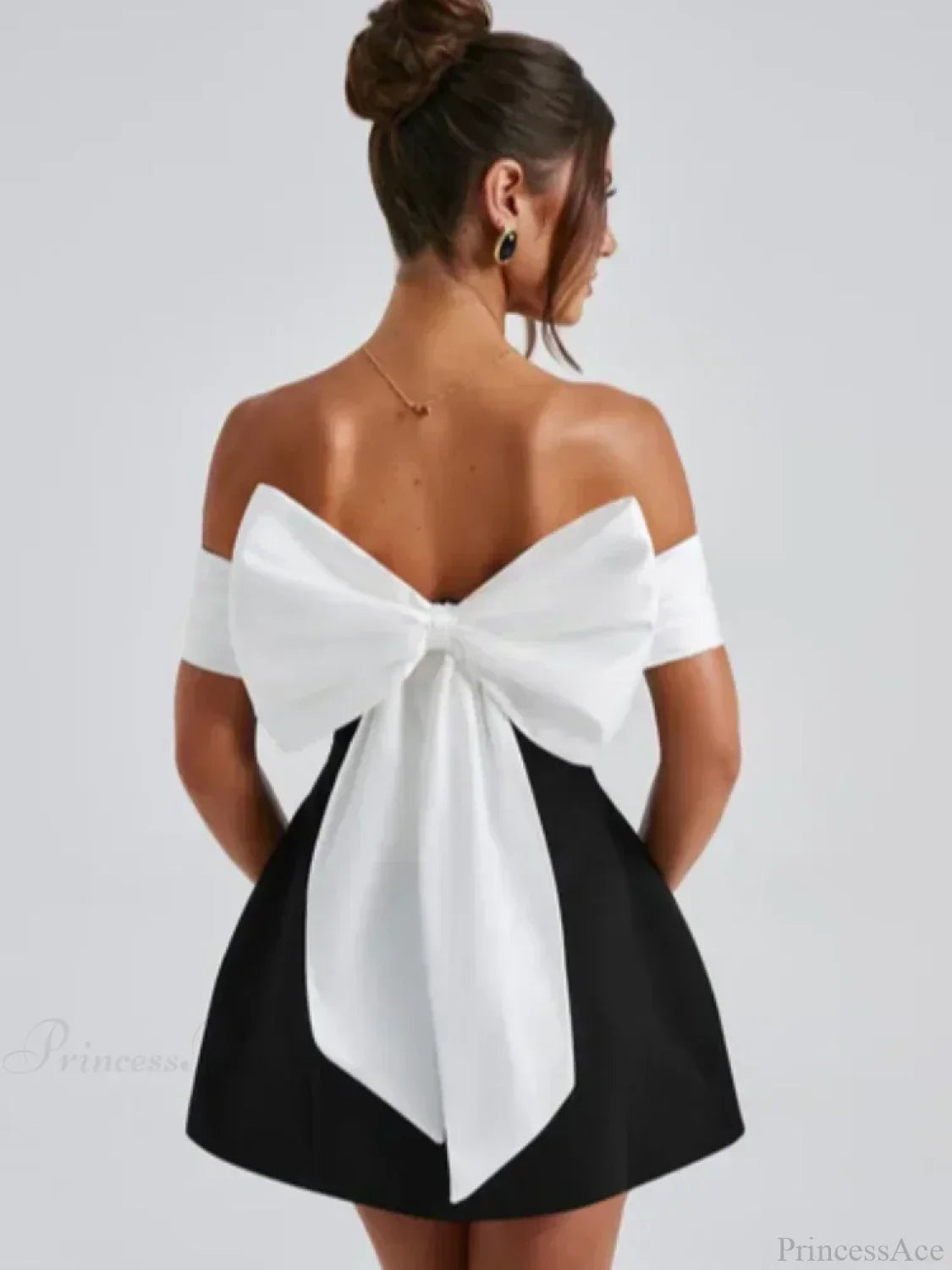 Bow Decoration Mini Party Dress
