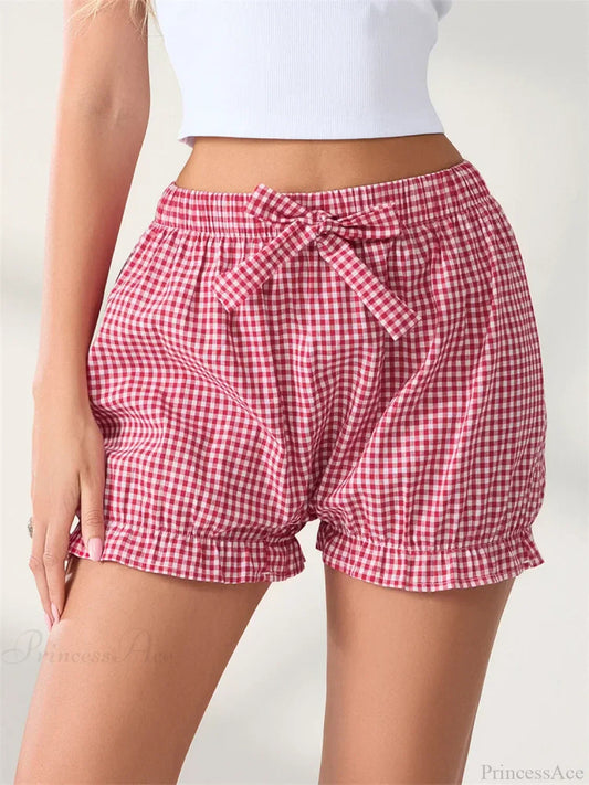 Bow Plaid Dots Bloomer Short