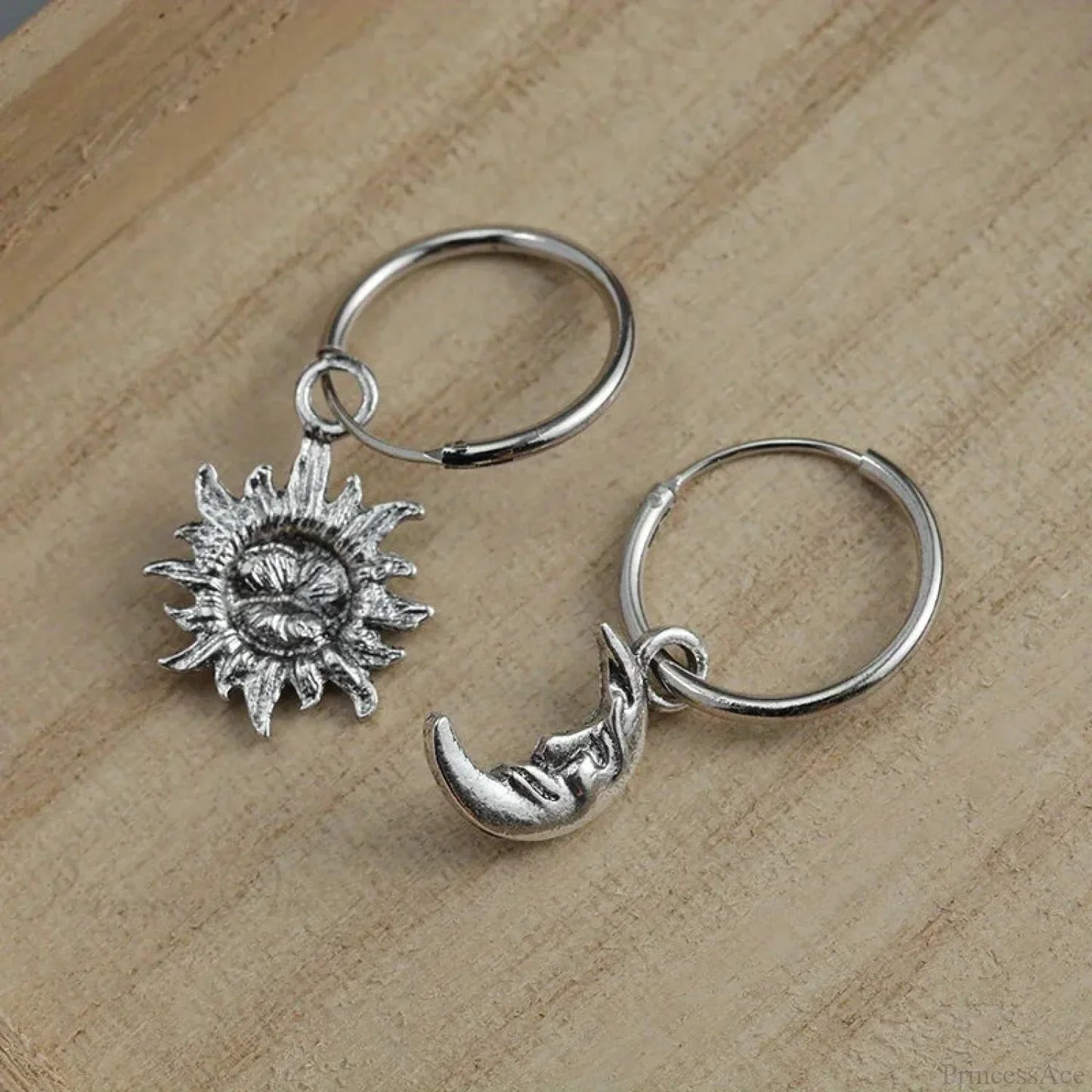 Bright Lunar Heavenly Dark Hoop Earring