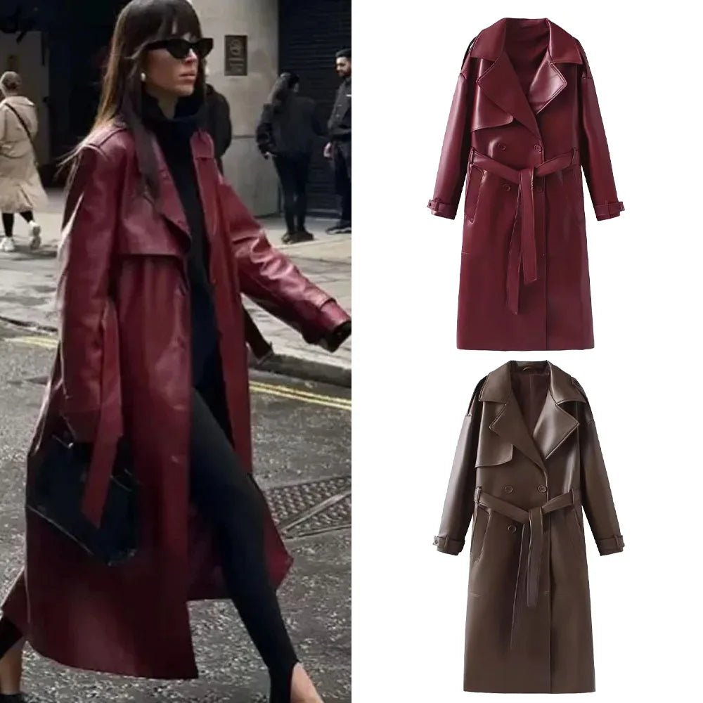Julia® | 2025 Veste femme en simili cuir bordeaux