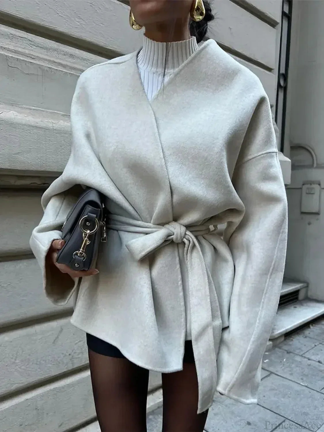 Burgundy Cuffed Woolen Coat