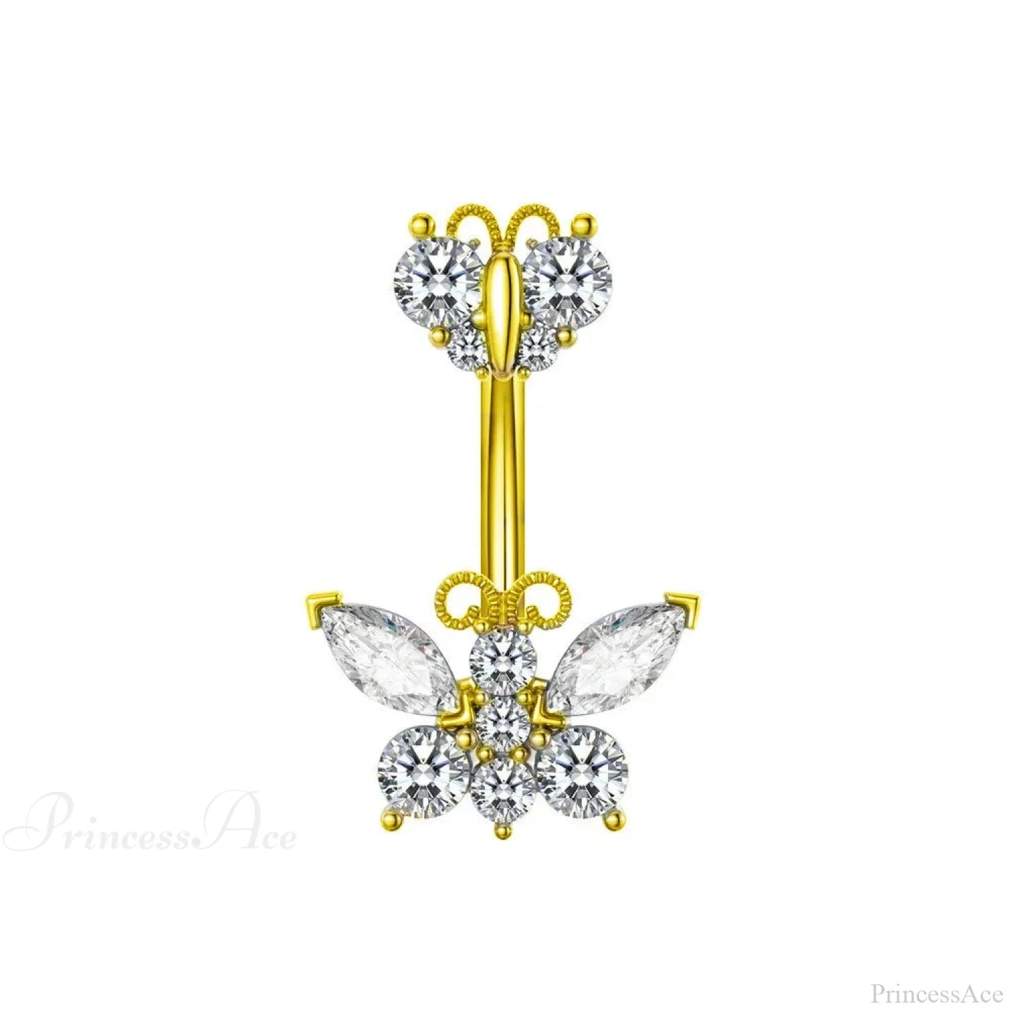Butterfly CZ Sparkling Gothic Belly Ring
