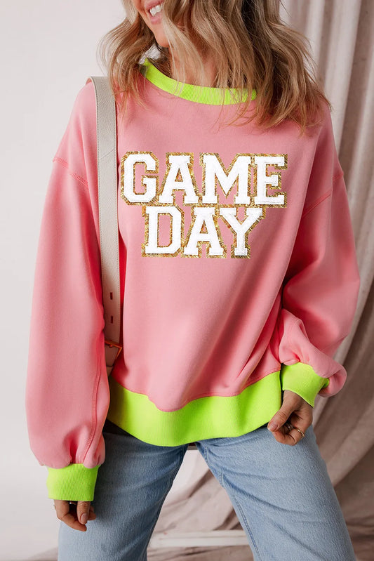 Ana | Long sleeve crew neck sweatshirt with letter graphic