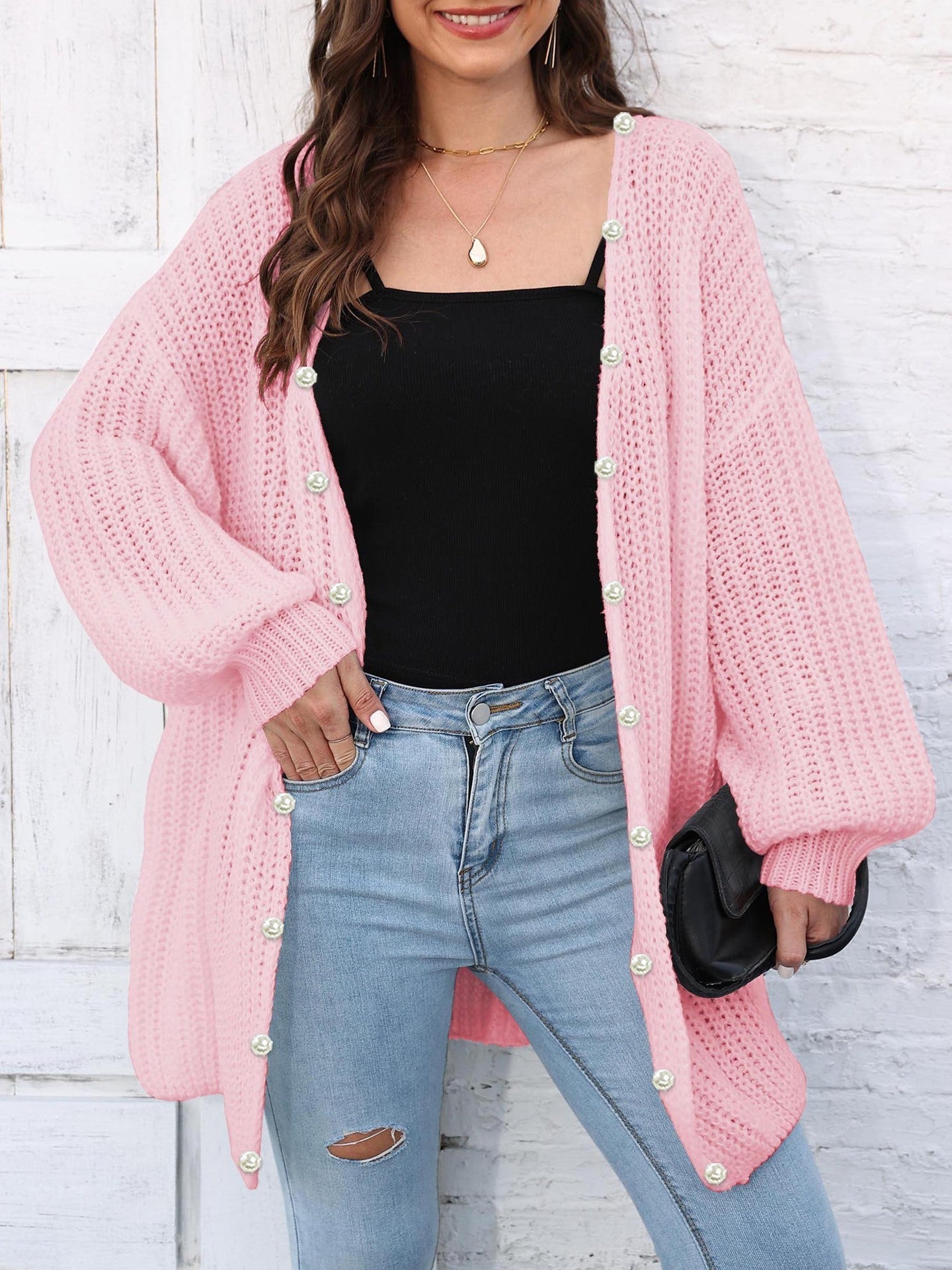 Elsa | Long sleeve open front cardigan