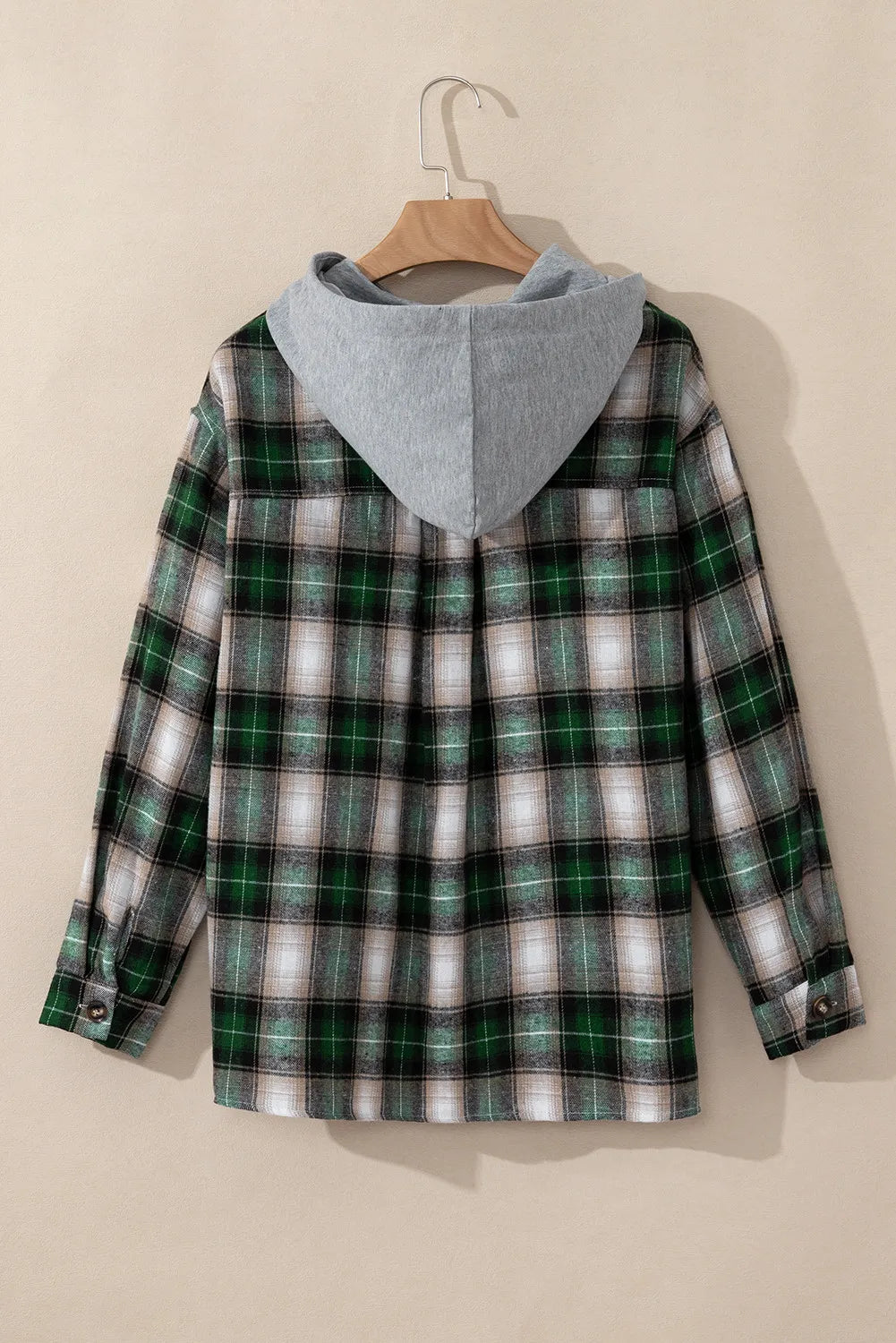 Eva | Checked hooded jacket with drawstring and pockets
