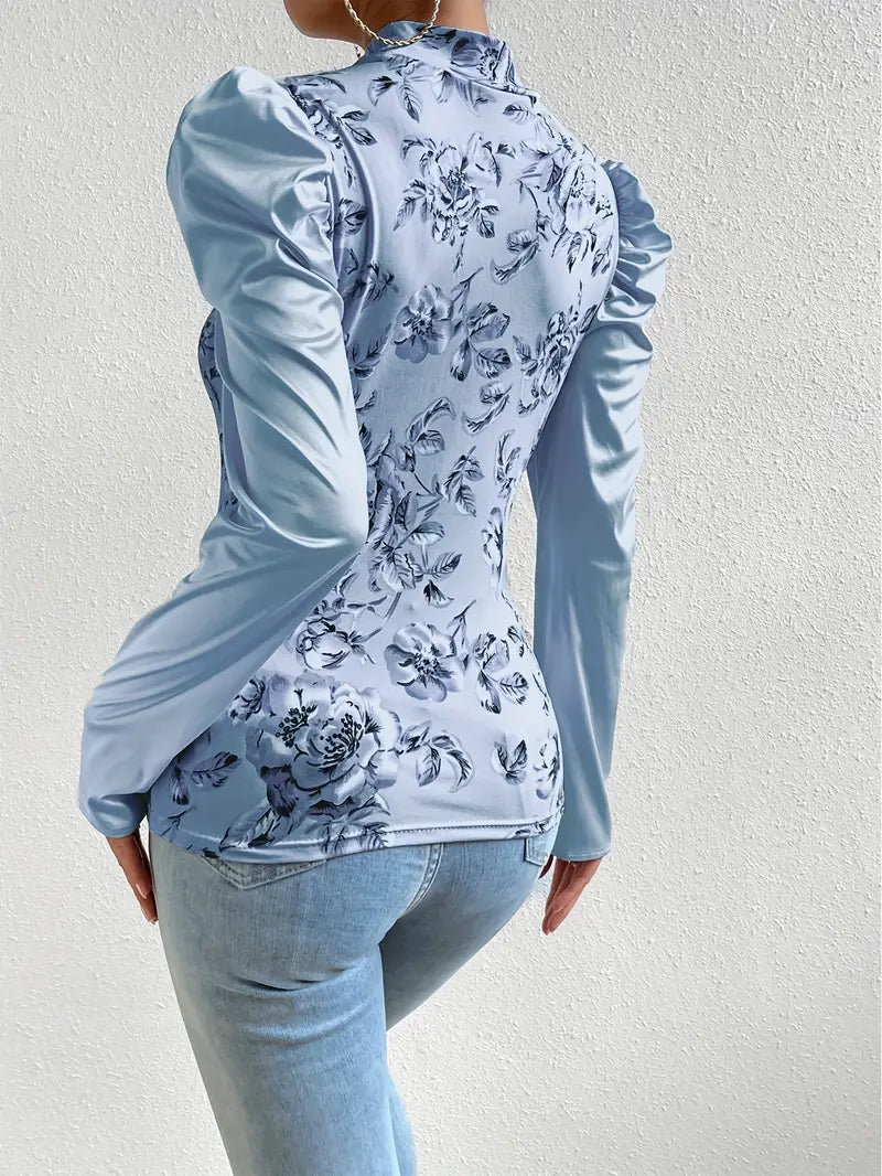 Ginevra® | Satin Blouse With Puff Sleeves