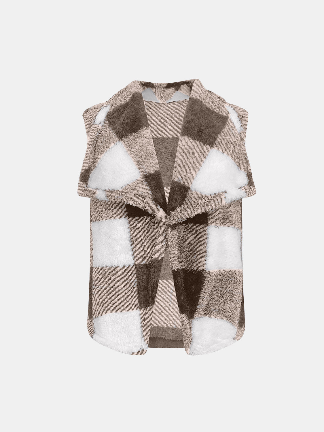 Yolanda | Checked vest coat with an open front
