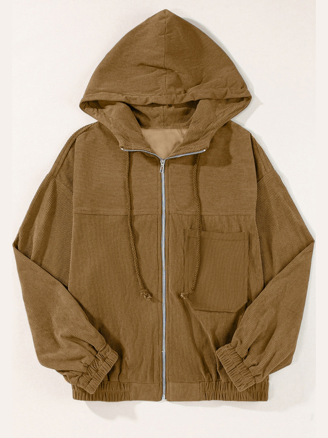Edith | Long sleeve hooded jacket with drawstring and zip fastening