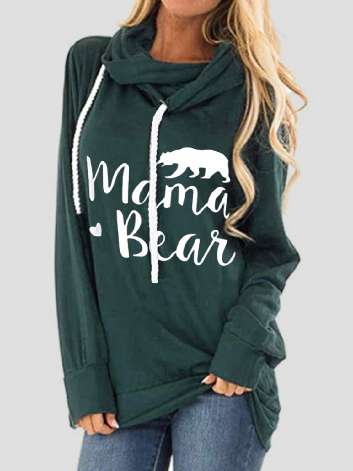 Giovanna | Long sleeve drawstring hoodie with letter graphic