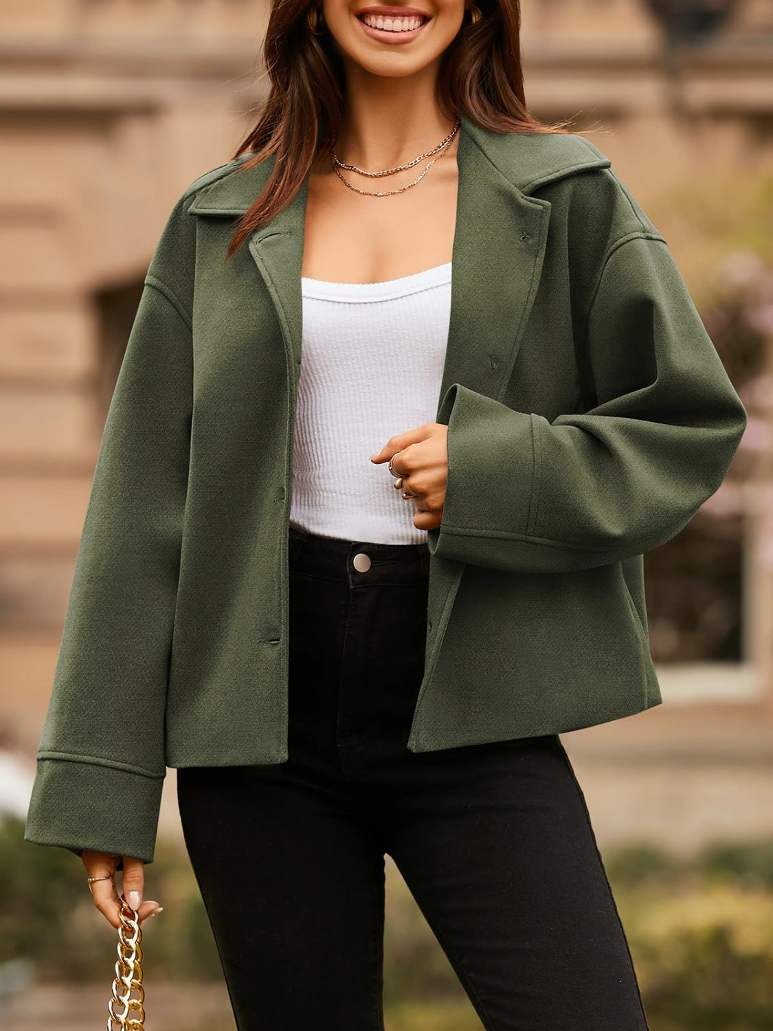 Ivanna | Jacket with collar and dropped shoulders