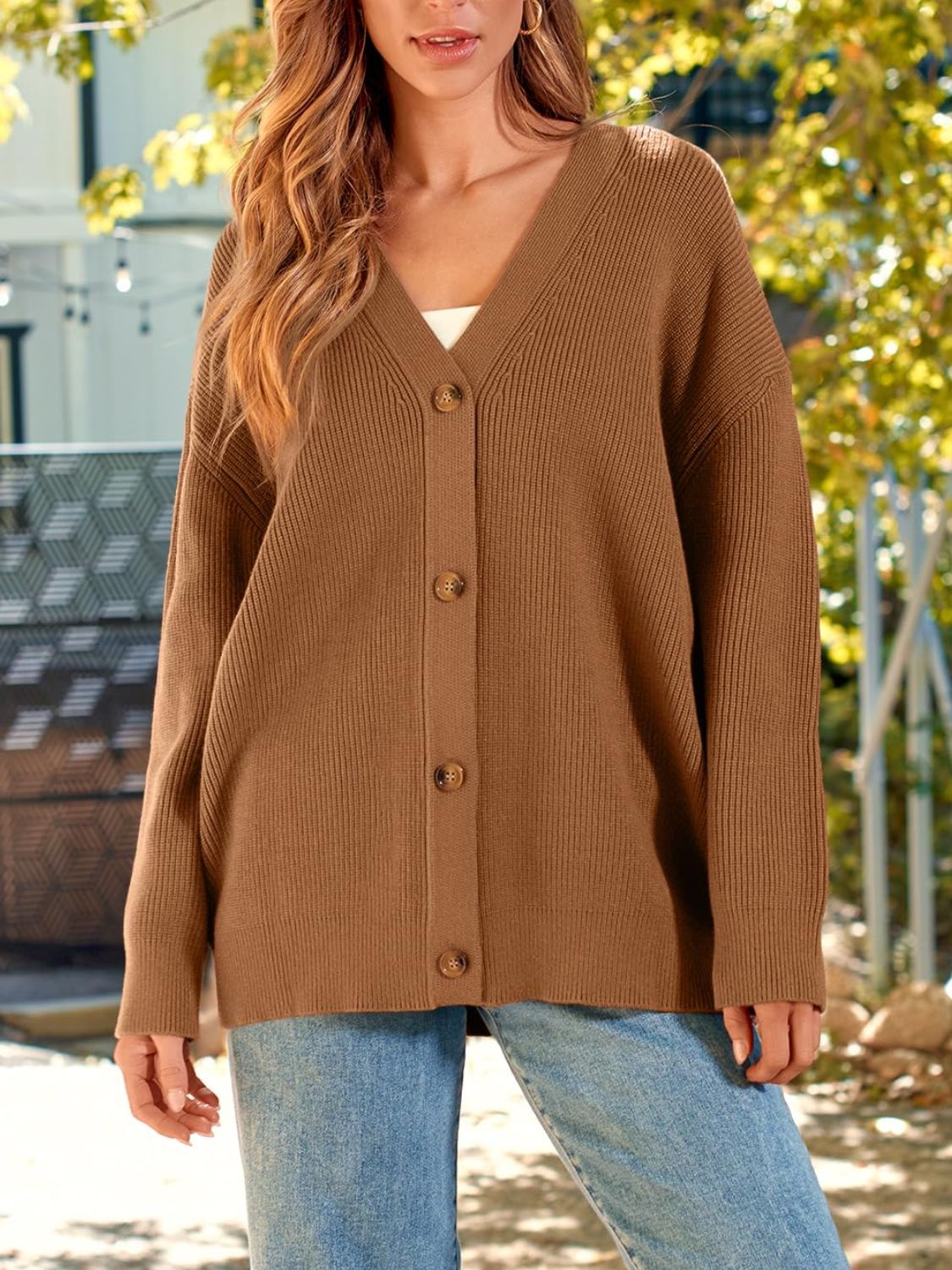 Yasmina | Long-sleeved cardigan with button placket